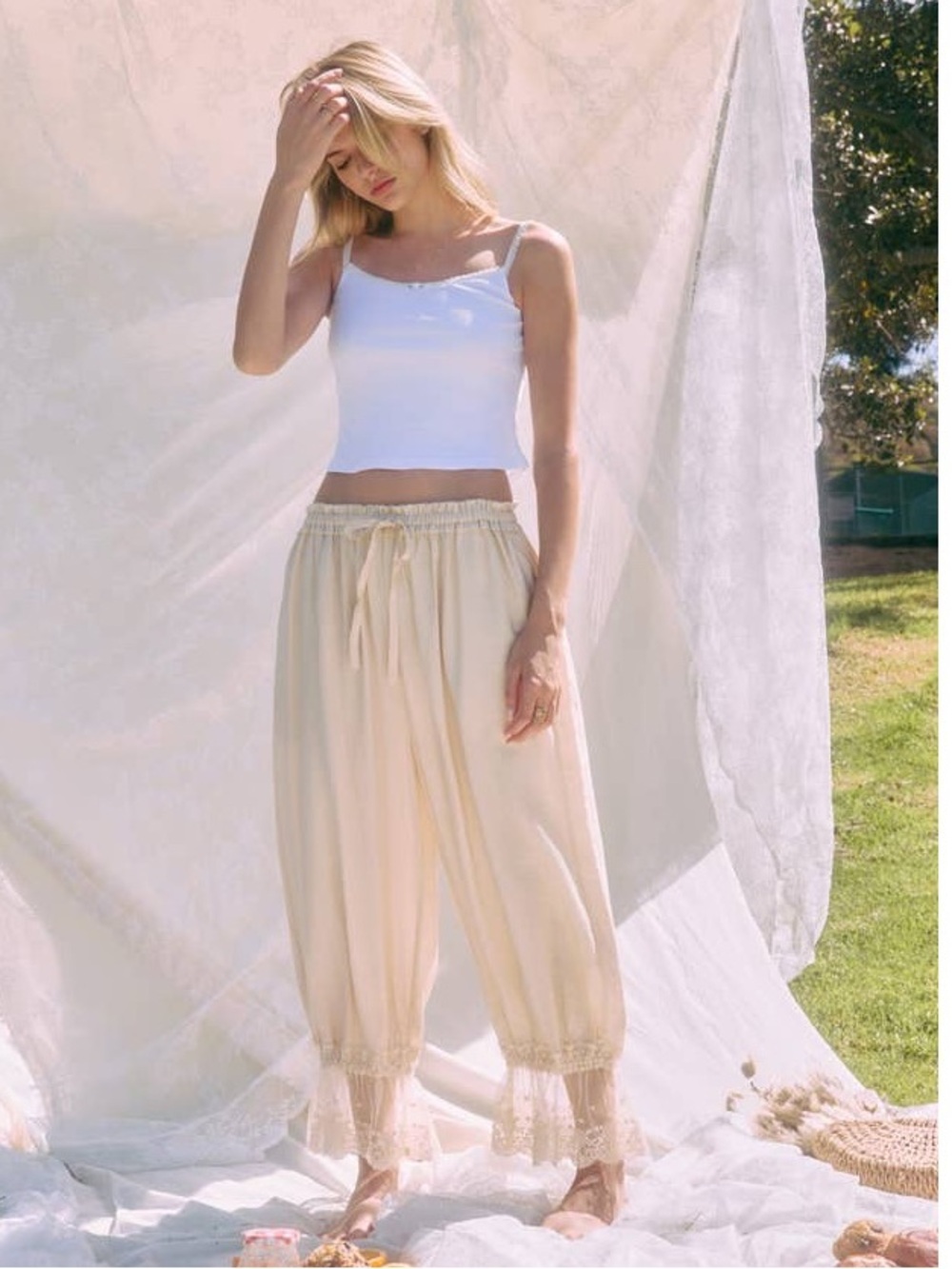 Oddi Lace Trimmed Bloomer Pants